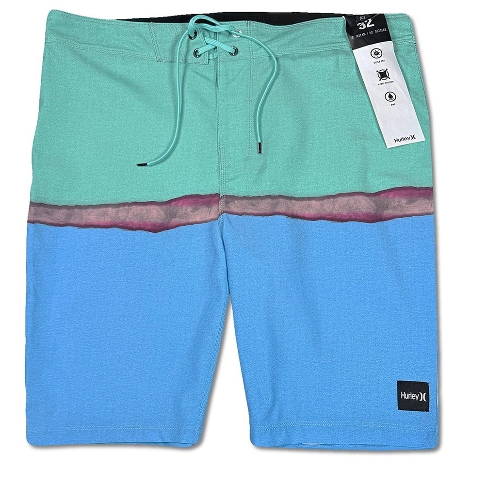 Hurley Weekender Board Shorts - NWT Mens Size 32 Blue / Green - #49163-H7